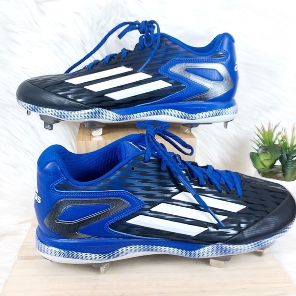 Adidas PowerAlley 3 Core Blue Baseball Cleats - Picture 2 of 7